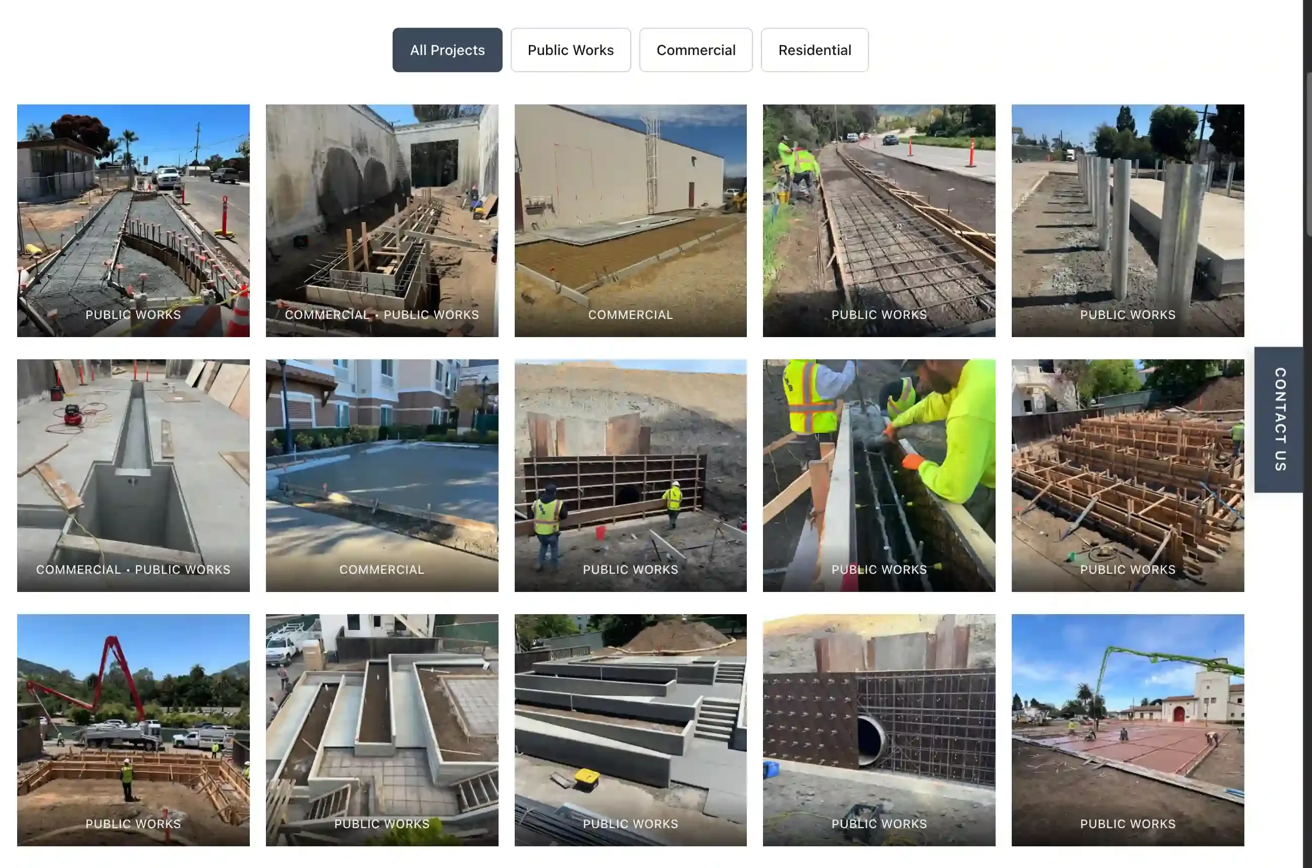 Garibay Concrete project gallery with sidewalks, foundations, slabs, and driveways