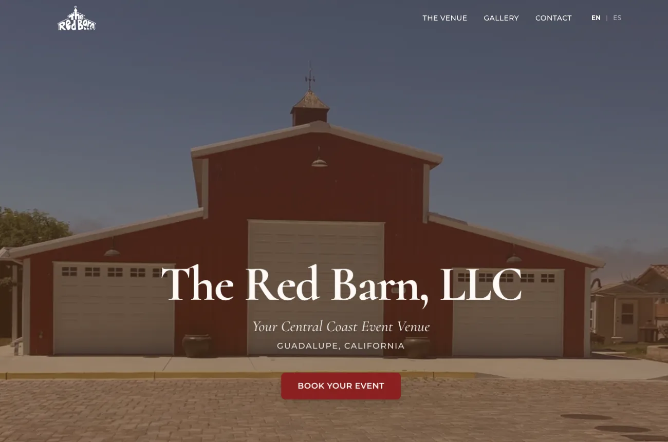 Screenshot of The Red Barn, LLC website
