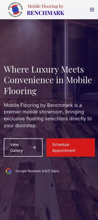 Screenshot of Mobile Flooring by Benchmark website