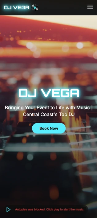 Screenshot of DJ Vega website